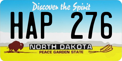 ND license plate HAP276