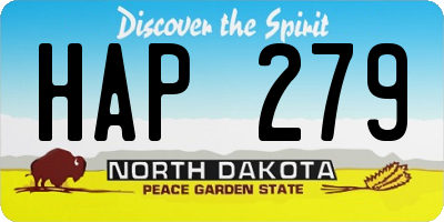 ND license plate HAP279