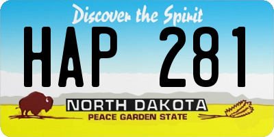 ND license plate HAP281