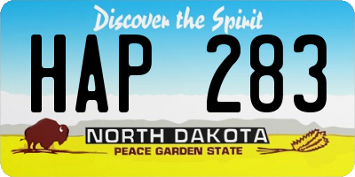 ND license plate HAP283