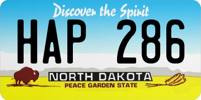 ND license plate HAP286