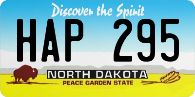 ND license plate HAP295