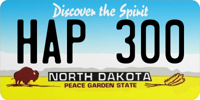 ND license plate HAP300