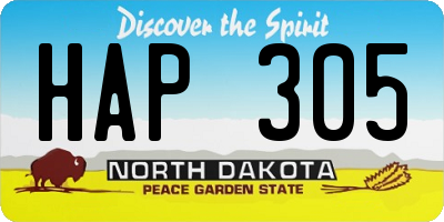 ND license plate HAP305