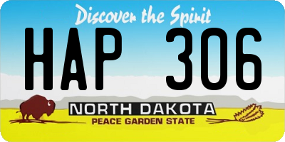 ND license plate HAP306
