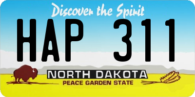 ND license plate HAP311
