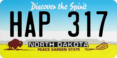 ND license plate HAP317