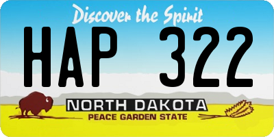 ND license plate HAP322