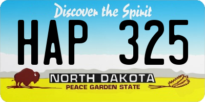 ND license plate HAP325