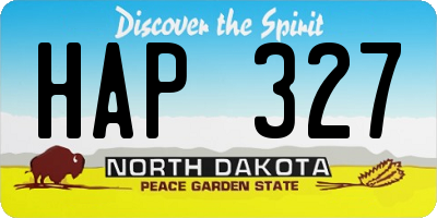 ND license plate HAP327