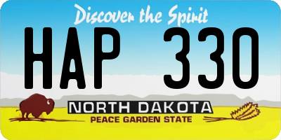 ND license plate HAP330