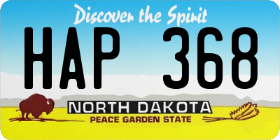 ND license plate HAP368