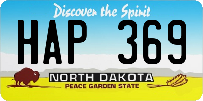 ND license plate HAP369