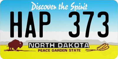 ND license plate HAP373