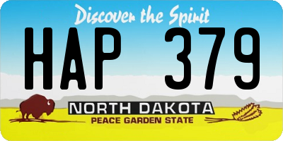 ND license plate HAP379