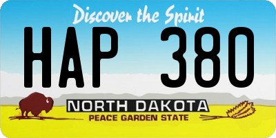 ND license plate HAP380