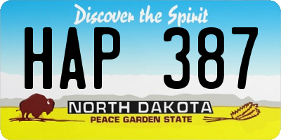 ND license plate HAP387