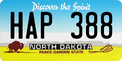 ND license plate HAP388