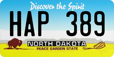 ND license plate HAP389