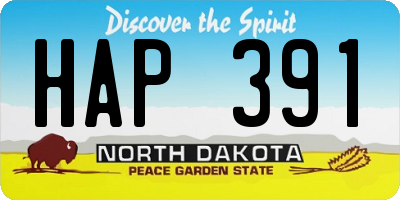 ND license plate HAP391