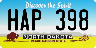 ND license plate HAP398