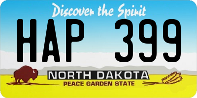 ND license plate HAP399