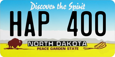 ND license plate HAP400