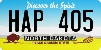 ND license plate HAP405