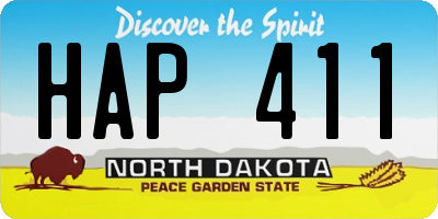 ND license plate HAP411