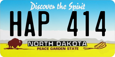 ND license plate HAP414