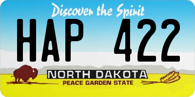ND license plate HAP422