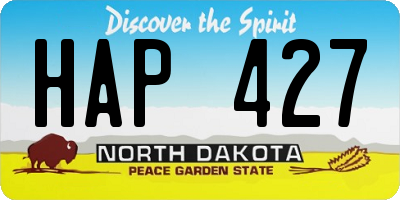 ND license plate HAP427