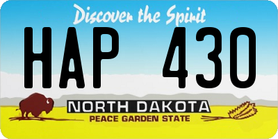 ND license plate HAP430