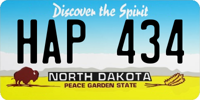 ND license plate HAP434
