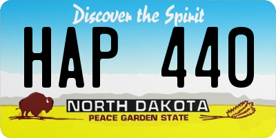 ND license plate HAP440