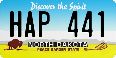 ND license plate HAP441
