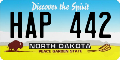 ND license plate HAP442