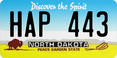 ND license plate HAP443