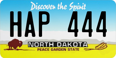 ND license plate HAP444