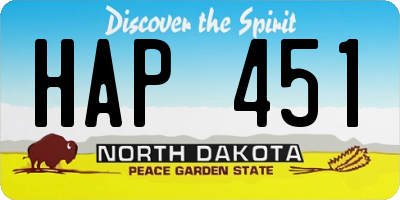 ND license plate HAP451