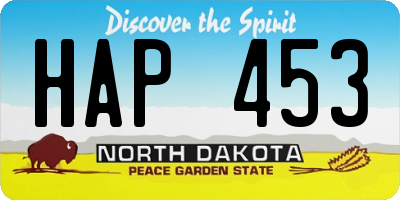 ND license plate HAP453