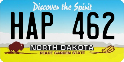 ND license plate HAP462