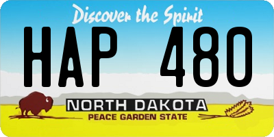 ND license plate HAP480