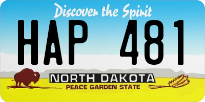 ND license plate HAP481