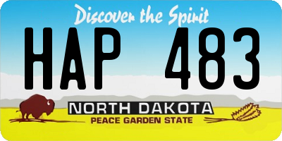 ND license plate HAP483