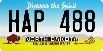 ND license plate HAP488