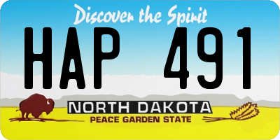 ND license plate HAP491