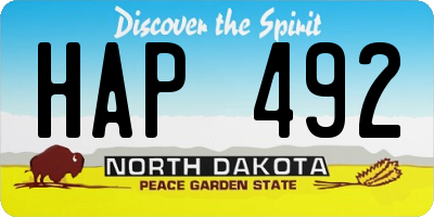 ND license plate HAP492
