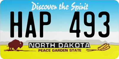 ND license plate HAP493