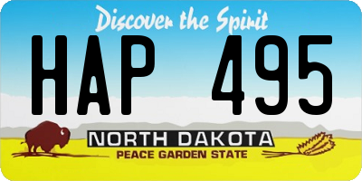 ND license plate HAP495